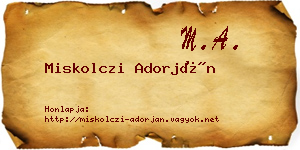 Miskolczi Adorján névjegykártya